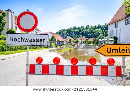 Similar – Image, Stock Photo Floods on the Rhine Deluge