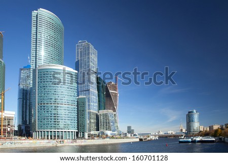 MOSCOW - OCTOBER 13: The Moscow International Business Center (MIBC), Moscow-City on October 13, 2013 in Moscow. Located near the Third Ring Road, the Moscow-City area is currently under development