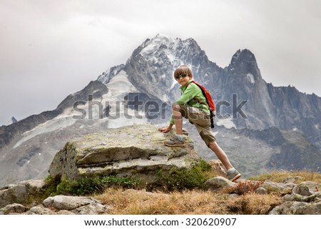 Similar – Image, Stock Photo Children climb a hill in the forest