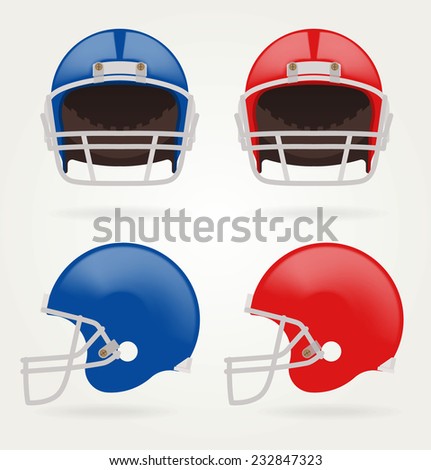 Vector American football. Set Football Helmets. Template design