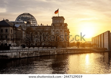 Similar – Image, Stock Photo Reichstag in the reflection of a puddle II