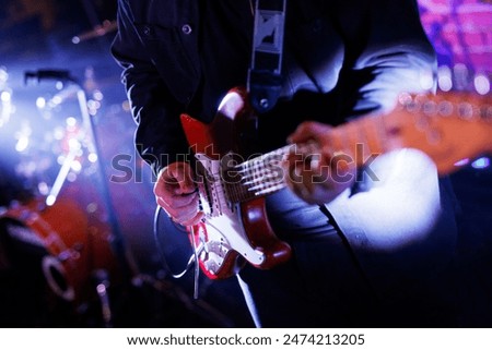 Similar – Image, Stock Photo Rock and roll live group at the nightclub