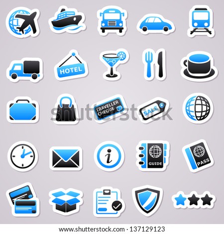 Blue transportation stickers