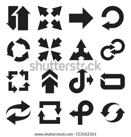 Set of flat icons about arrows