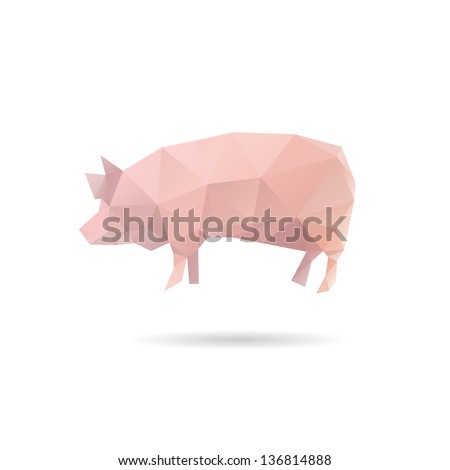 Abstract pig isolated on a white backgrounds, vector illustration