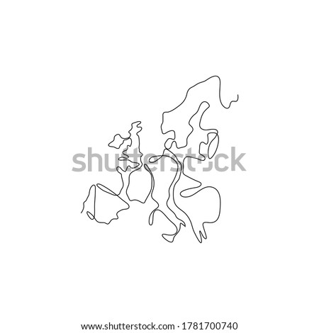 One line Europe design silhouette. Hand drawn minimalism style vector illustration.