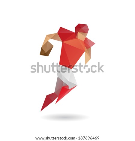 Rugby football abstract isolated on a white background, vector illustration