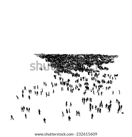 Silhouette of crowd, vector illustration