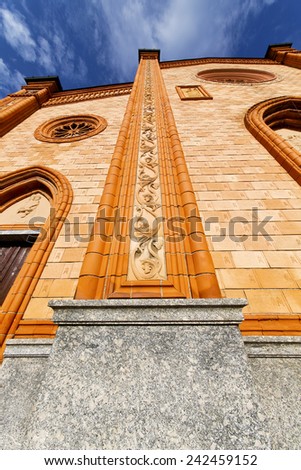 villa cortese italy   church  varese  the old door entrance and mosaic sunny daY rose window