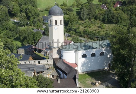 church of St.Augustin, castle Sovinec in czech, german crusader