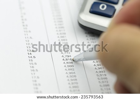 Financial data analyzing - Stock Image