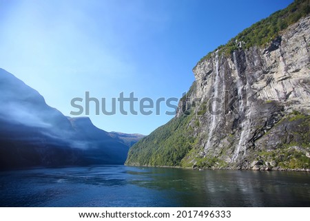 Image, Stock Photo Seven Sisters Waterfall Side View