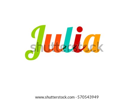 Julia female name vector background