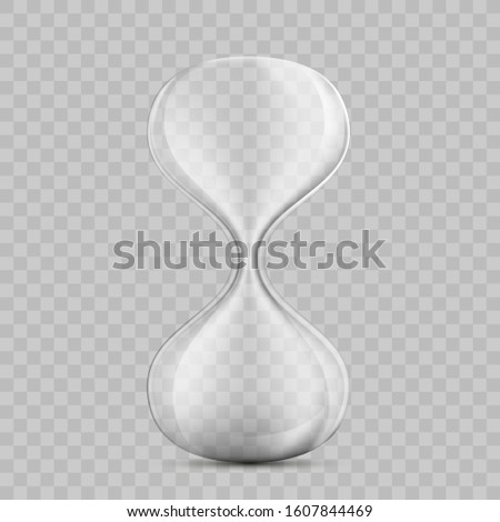Icon empty hourglass. Template sandglass isolated on a transparent background. Vector mockup.