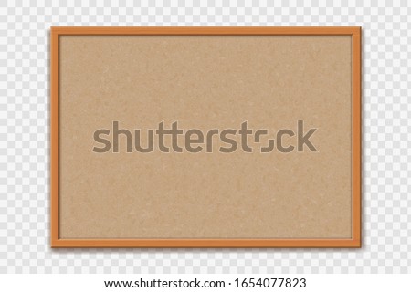 Empty office cork bulletin  board template for worksheet. Mockup isolated on a transparent background. Vector illustration Foto stock © 
