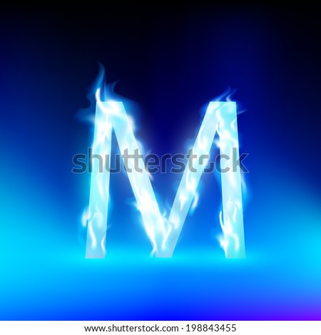 Vector Letter With Blue Fire - 198843455 : Shutterstock