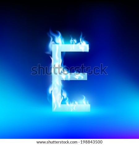 Vector Letter With Blue Fire - 198843500 : Shutterstock