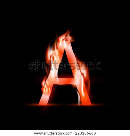 Vector Letter With Red Fire - 220186663 : Shutterstock
