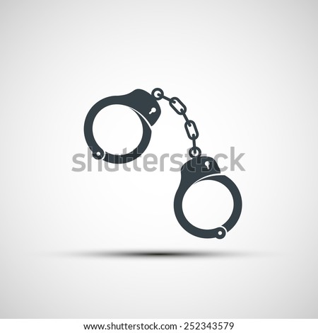 Vector icons of handcuffs