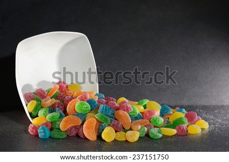 Candies bowl overturned
