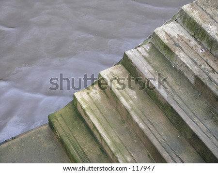 Steps by waterside.