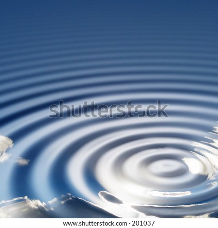 Sky reflected in water ripples (digitally produced)