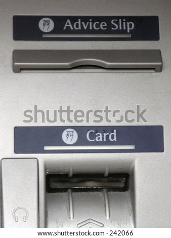 Cash machine receipt and card slots