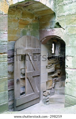 Door in castle ruins