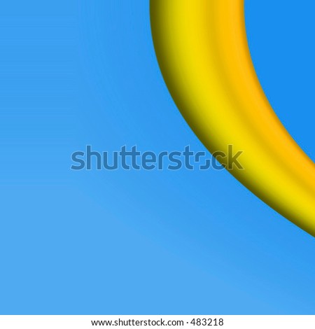 Curved yellow line on blue background