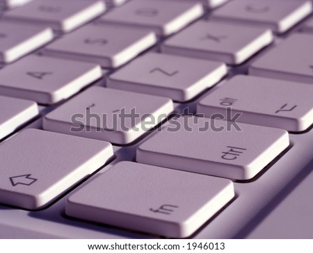 Closeup of laptop keyboard focused on control key