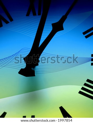 Color effect applied to clock face abstract