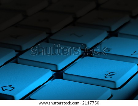 Closeup of laptop keyboard focused on the control key