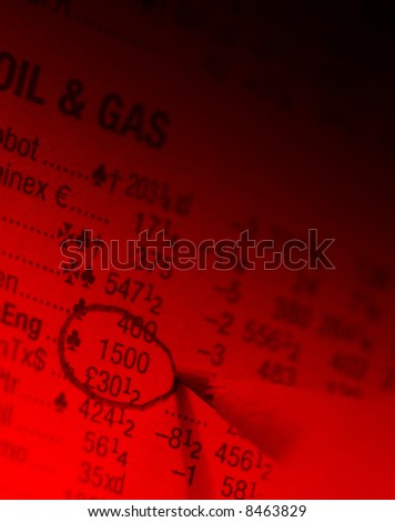 Pencil ringing stock figures with red lighting effect