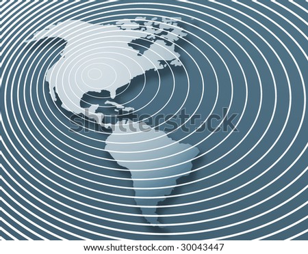 Conceptual image showing American outline map overlaid with rings