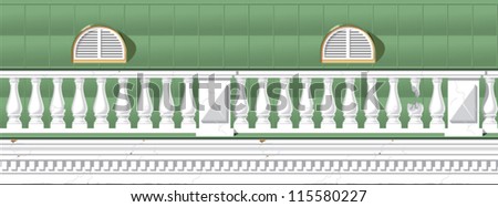 The roof of the house in the classical style. Vector illustration.