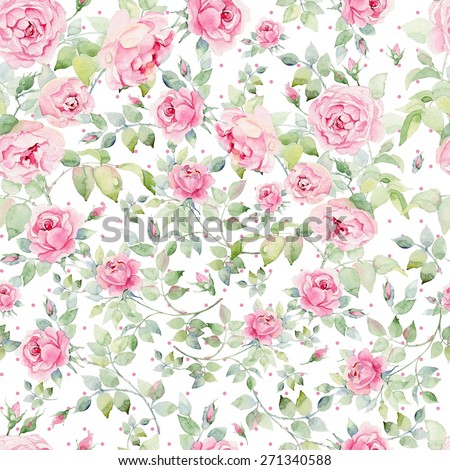 Rose bouquet design Seamless pattern with White background.
