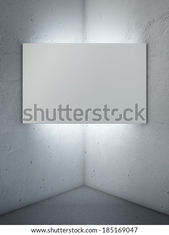 frame in corner of dark interior