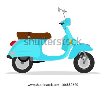 Similar – Image, Stock Photo Classic green Vespa Scooter parked in the sidewalk.