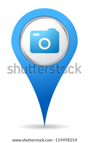 location camera photo icon in blue