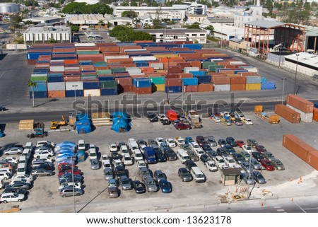 car lot in pier for loading