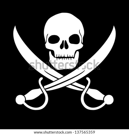 Pirate Skull And Blades, Jolly Roger Stock Vector Illustration ...