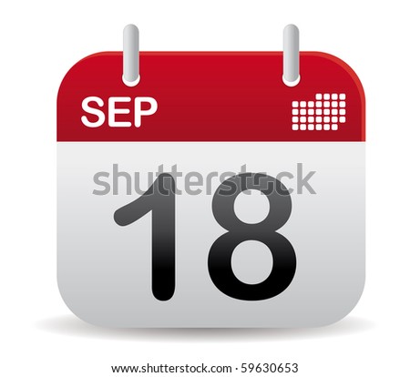 september calendar in red stand up