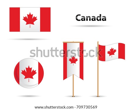 Canada Flags set, with maple leaf