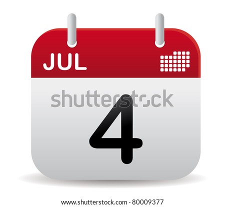 red july calendar stand up