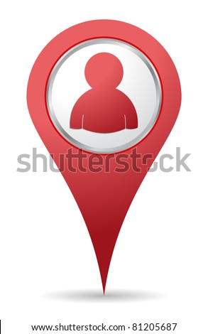 location people icon in red color
