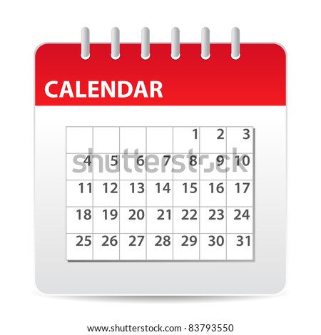 red calendar icon with days of month