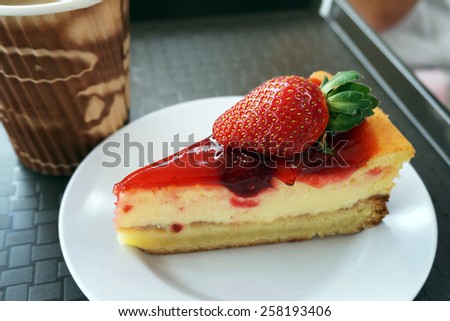 Strawberry Cheesecake \
Afternoon tea with a delicious strawberry cheesecake