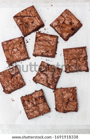 Similar – Foto Bild Stapel von Brownies mit gefrorenen Himbeeren. Schokoladenkuchen-Haufen