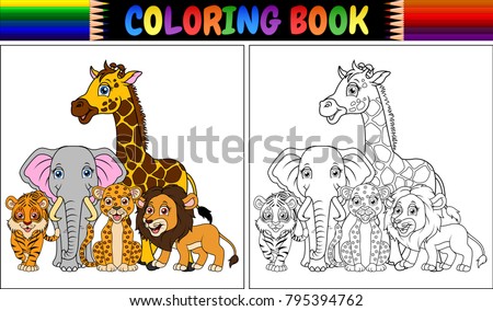 Coloring Book With Cute African Animals
