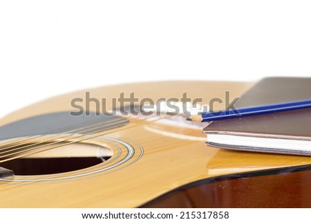 pencil for create music on guitar
